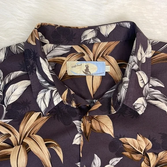 High Surf Floral Button Down 2X Coral Hawaiian Shirt - Picture 4 of 6